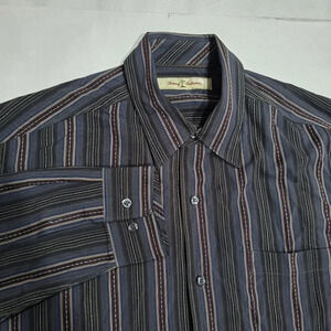 Tommy Bahama‎ Shirt Mens Large Button Down Striped Multicolor